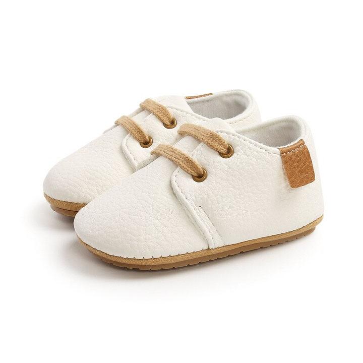 White Lace Up Baby Shoes - Wearebambino - 1 - White Lace Up Baby Shoes