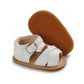 White Leather Crossover Baby Sandals - Wearebambino - 1 - White Leather Crossover Baby Sandals