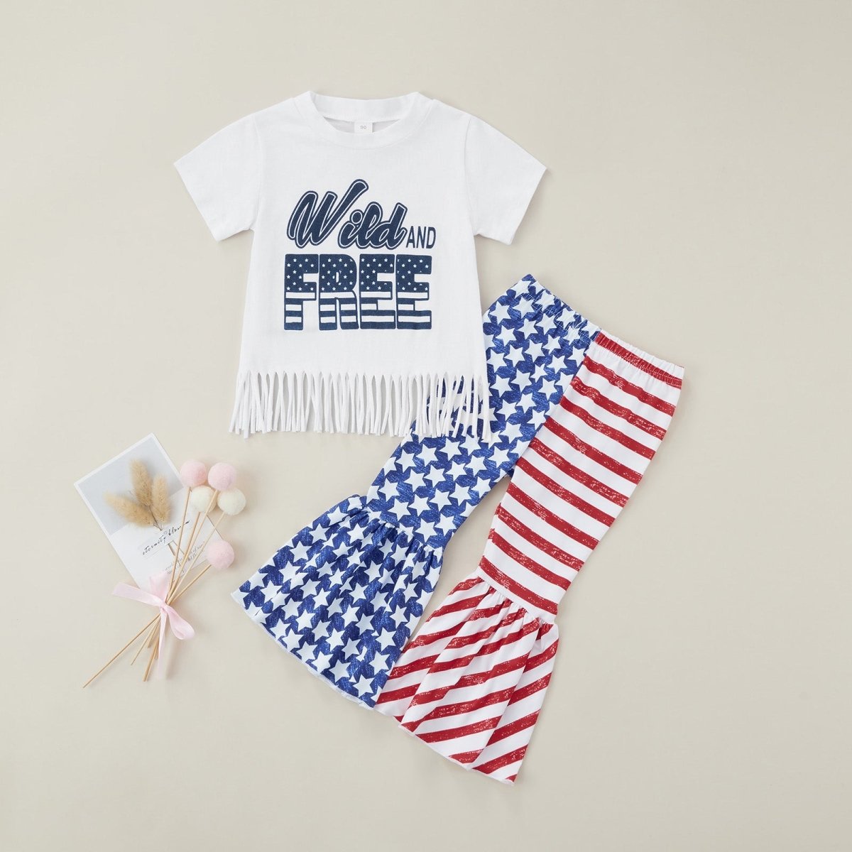 Wild & Free USA Flared Outfit - Wearebambino - Red/White/Blue - 18 - 24 M - Wild & Free USA Flared Outfit