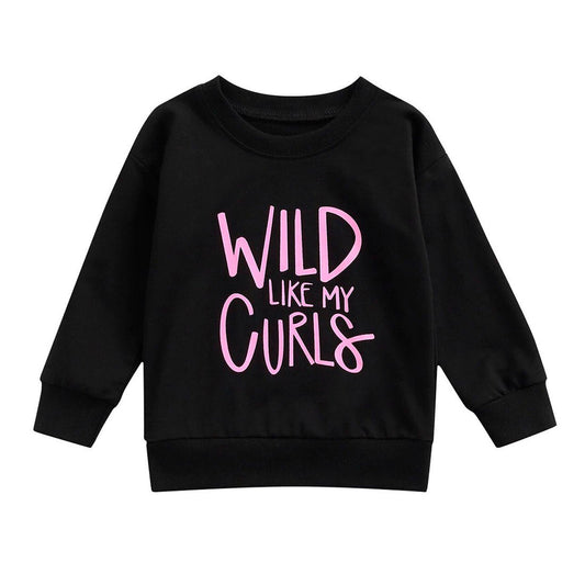 Wild Like My Curls Toddler Sweatshirt - Wearebambino - Black - 2T - Wild Like My Curls Toddler Sweatshirt