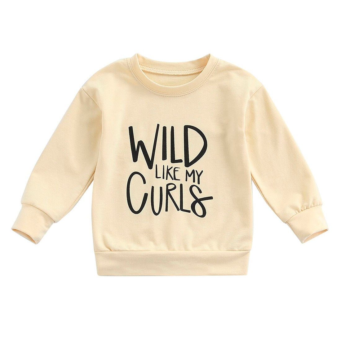 Wild Like My Curls Toddler Sweatshirt - Wearebambino - Beige - 2T - Wild Like My Curls Toddler Sweatshirt