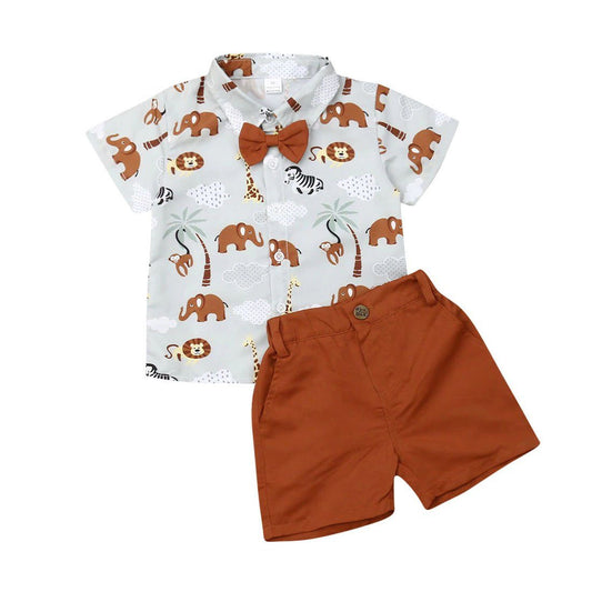 Wild Zoo Gentleman Toddler Set - Wearebambino - 2T - Wild Zoo Gentleman Toddler Set