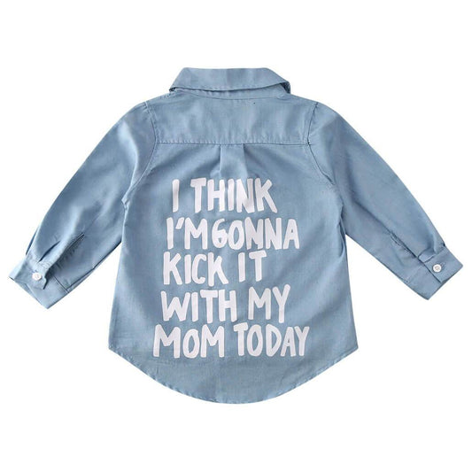 With My Mom Denim Toddler Shirt - Wearebambino - 3T - With My Mom Denim Toddler Shirt