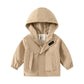 Wool Hooded Jacket for Boys - Wearebambino - Beige - 2T - Wool Hooded Jacket for Boys