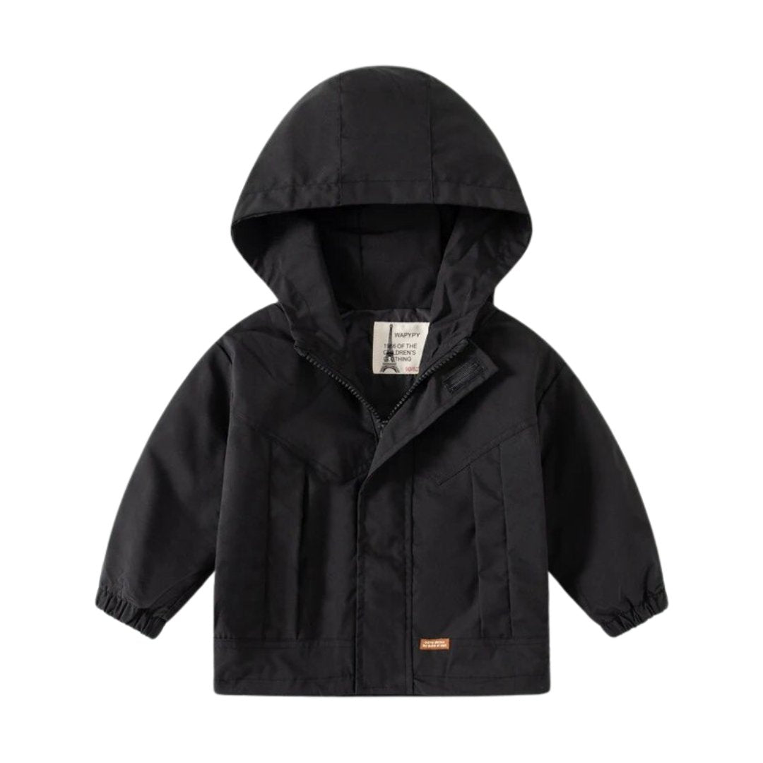 Wool Hooded Jacket for Boys - Wearebambino - Black - 2T - Wool Hooded Jacket for Boys