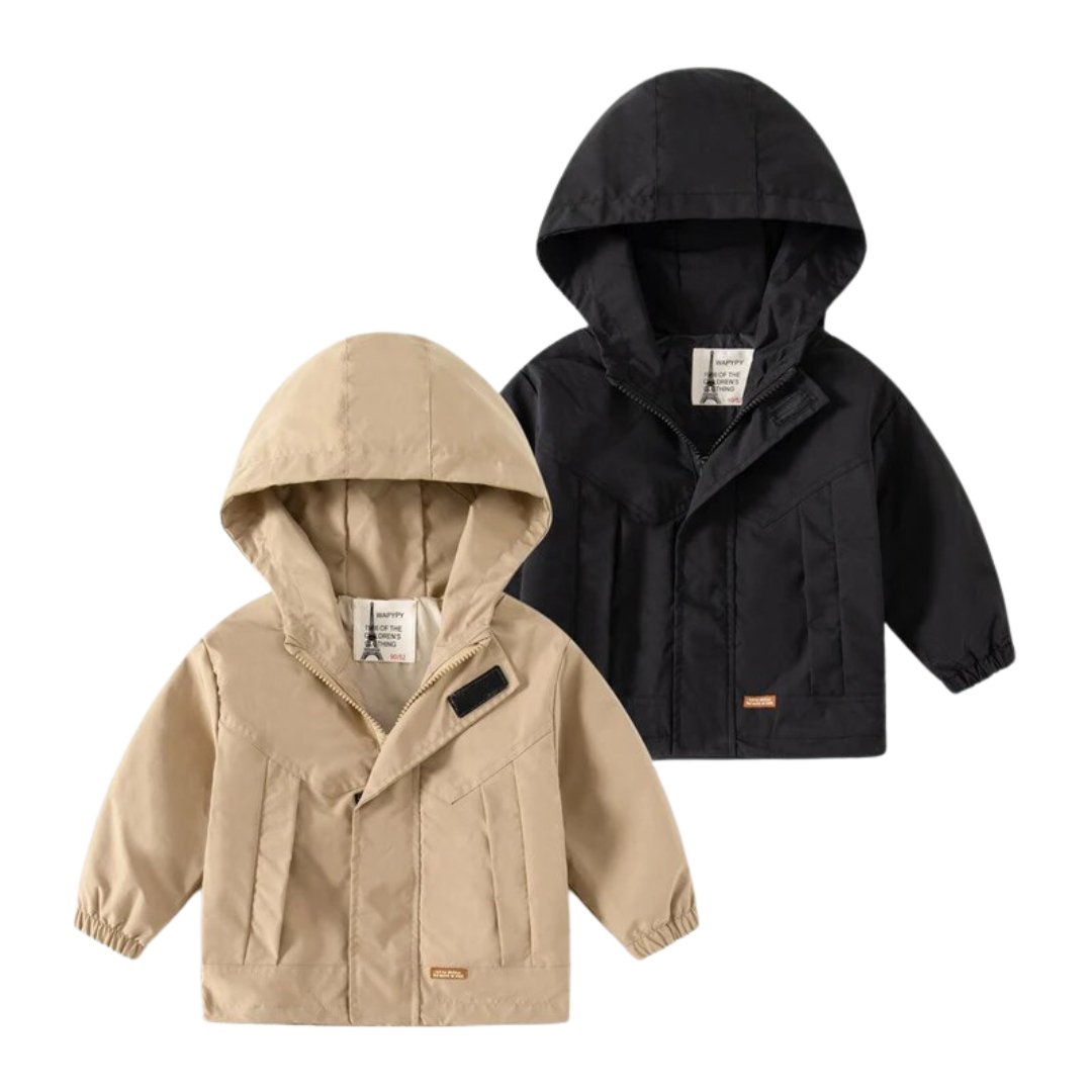 Wool Hooded Jacket for Boys - Wearebambino - Black - 2T - Wool Hooded Jacket for Boys