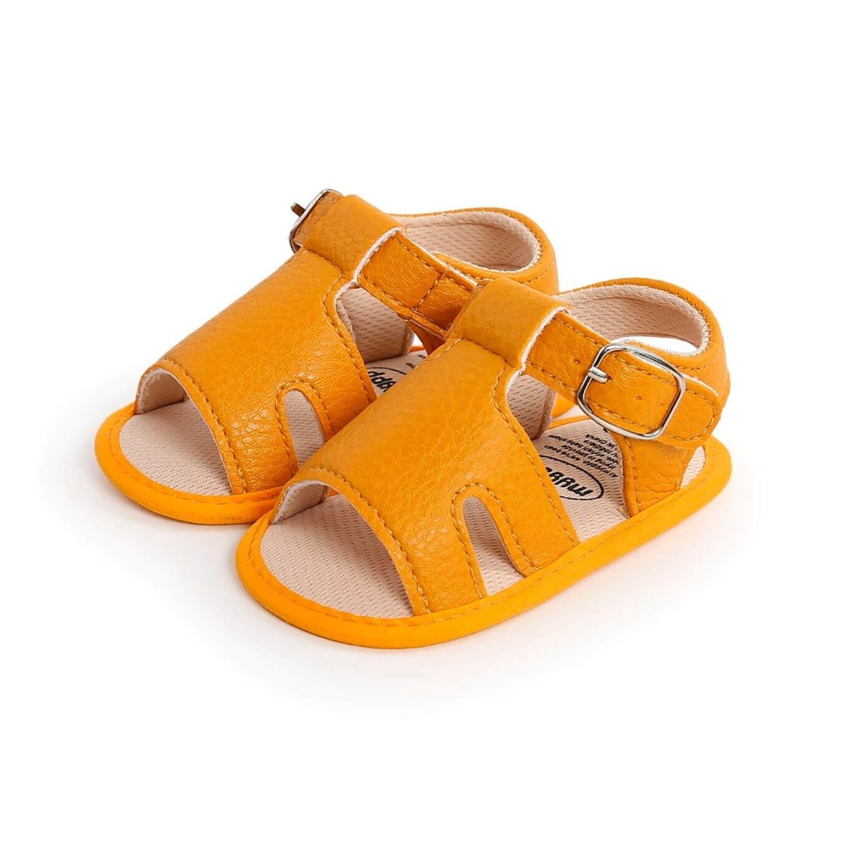 Yellow Buckle Up Baby Sandals - Wearebambino - 1 - Yellow Buckle Up Baby Sandals