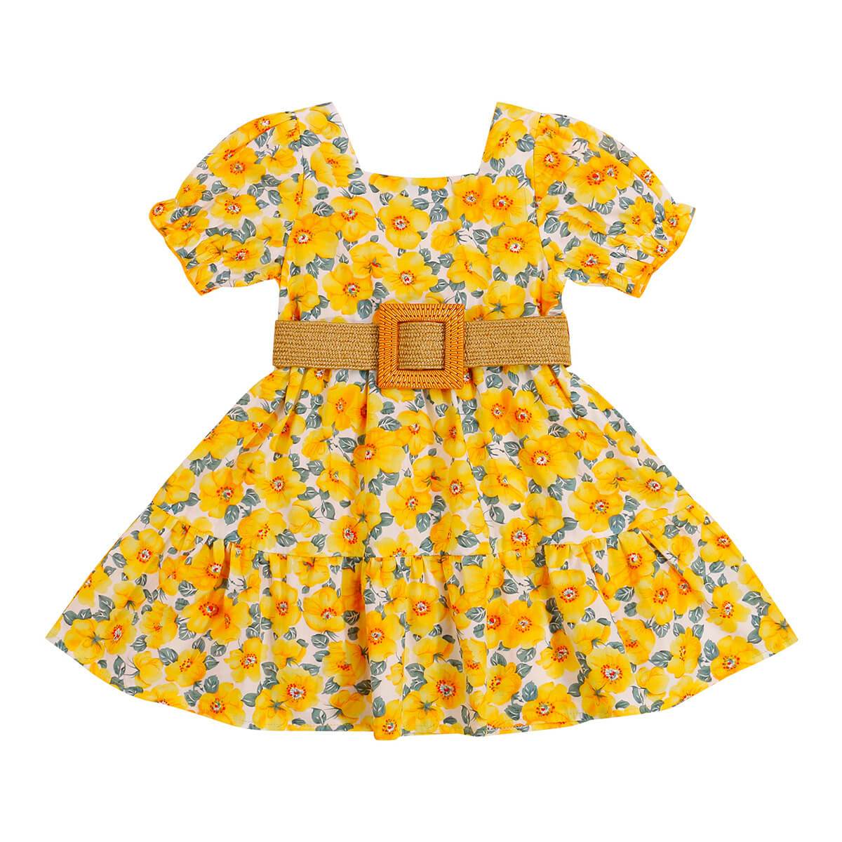 Yellow Floral Toddler Dress - Wearebambino - 2T - Yellow Floral Toddler Dress