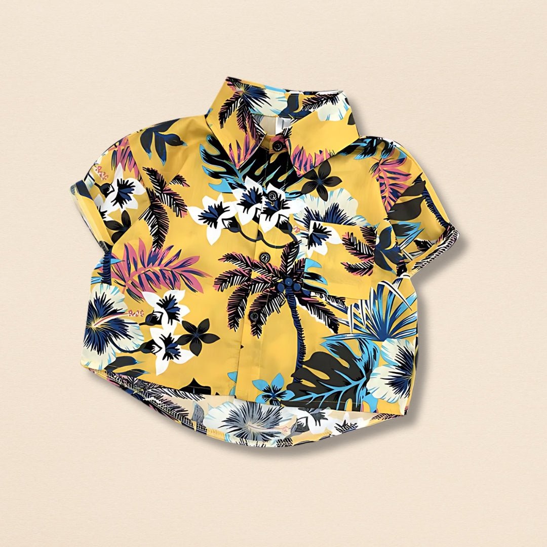 Yellow Hawaiian floral shirt - Wearebambino - Yellow - 2T - Yellow Hawaiian floral shirt