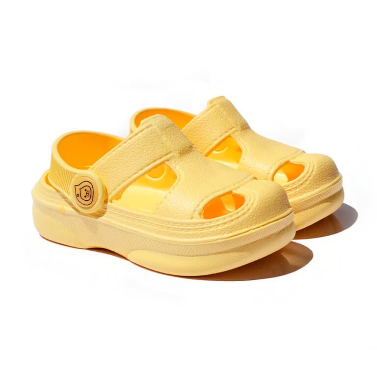 Yellow Solid Toddler Clogs - Wearebambino - 6 - Yellow Solid Toddler Clogs