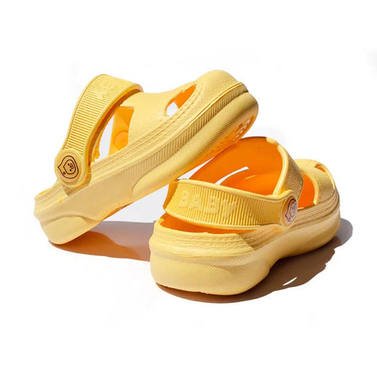 Yellow Solid Toddler Clogs - Wearebambino - 6 - Yellow Solid Toddler Clogs