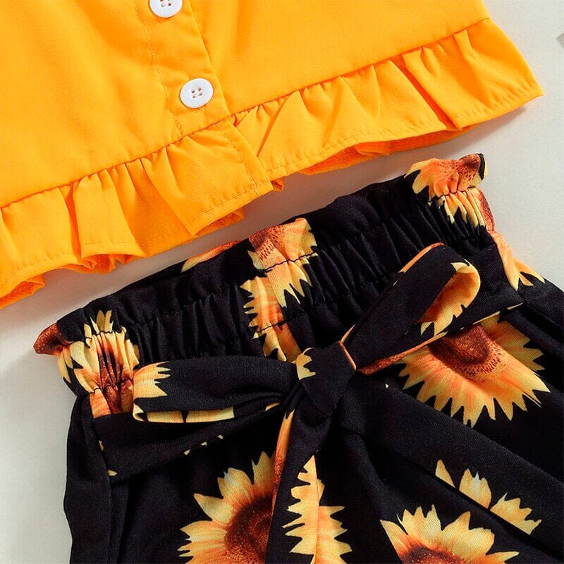 Yellow Sunflower Toddler Set - Wearebambino - 2T - Yellow Sunflower Toddler Set