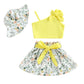 Yellow Top Floral Skirt Toddler Set - Wearebambino - 9 - 12 M - Yellow Top Floral Skirt Toddler Set